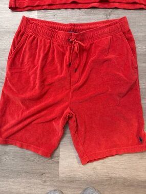 Polo Ralph Lauren Mens Red Terry Cloth Comfortable Casual Shorts size XL